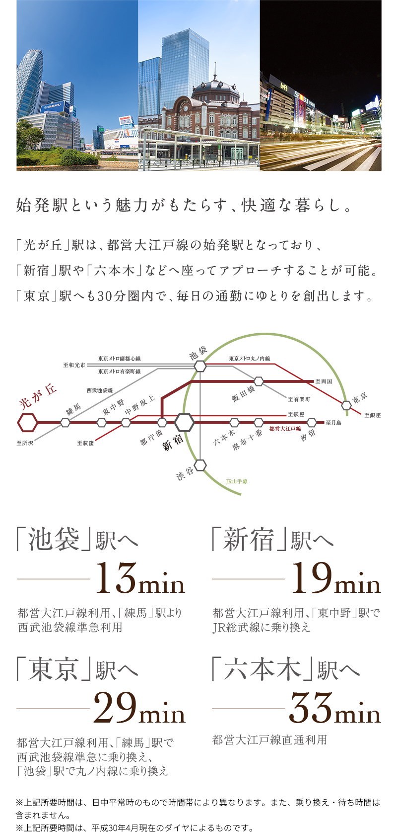 始発駅という魅力がもたらす、快適な暮らし。